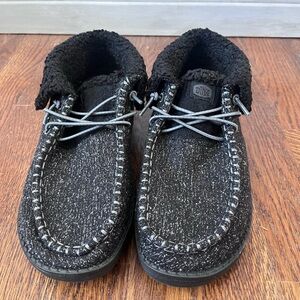 Hey Dude Charcoal Knit Slip-On Shoes